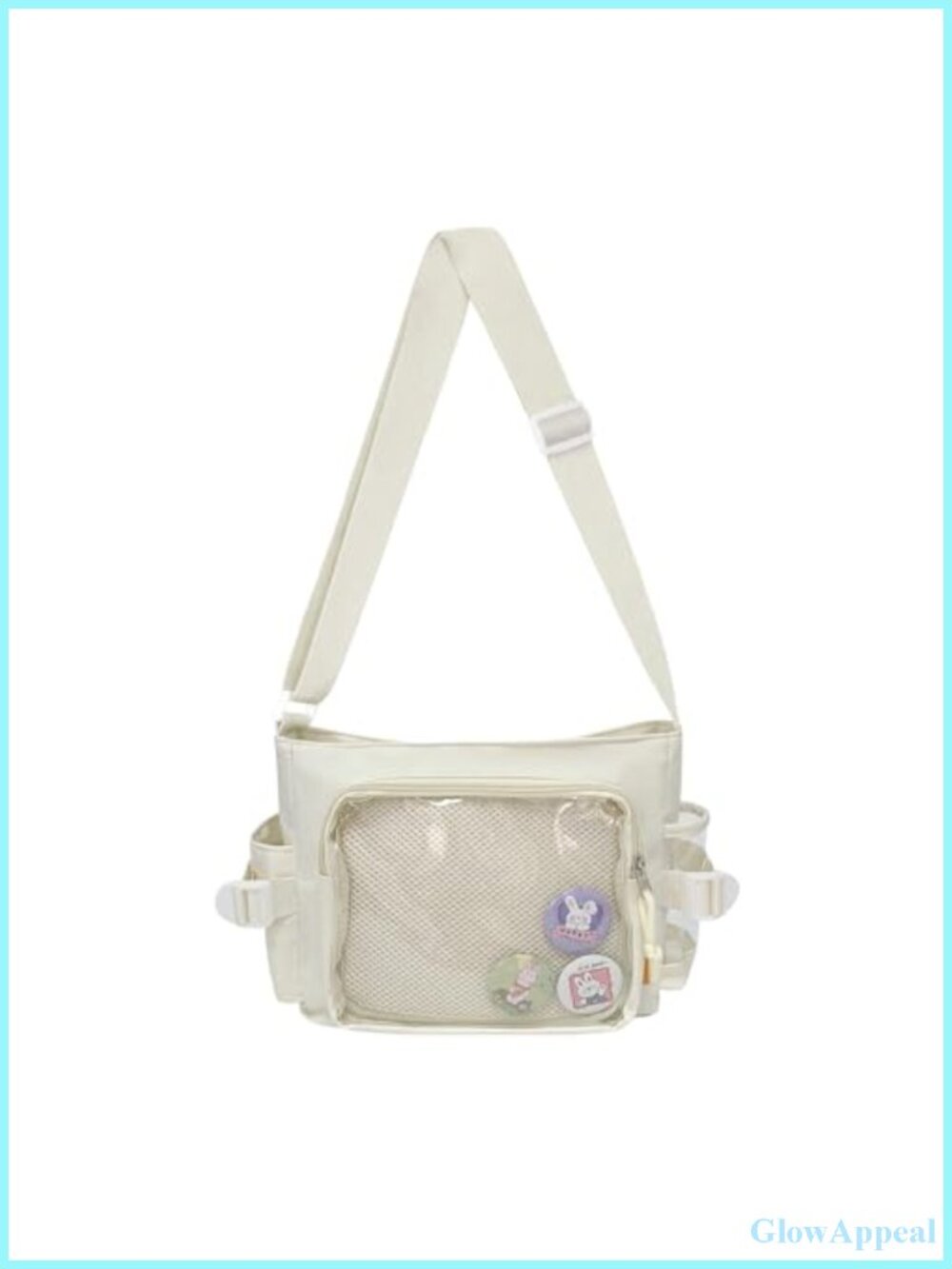 Kawaii Y2K Ita Bag Crossbody Pin Display Japanese Messenger Nylon Purse